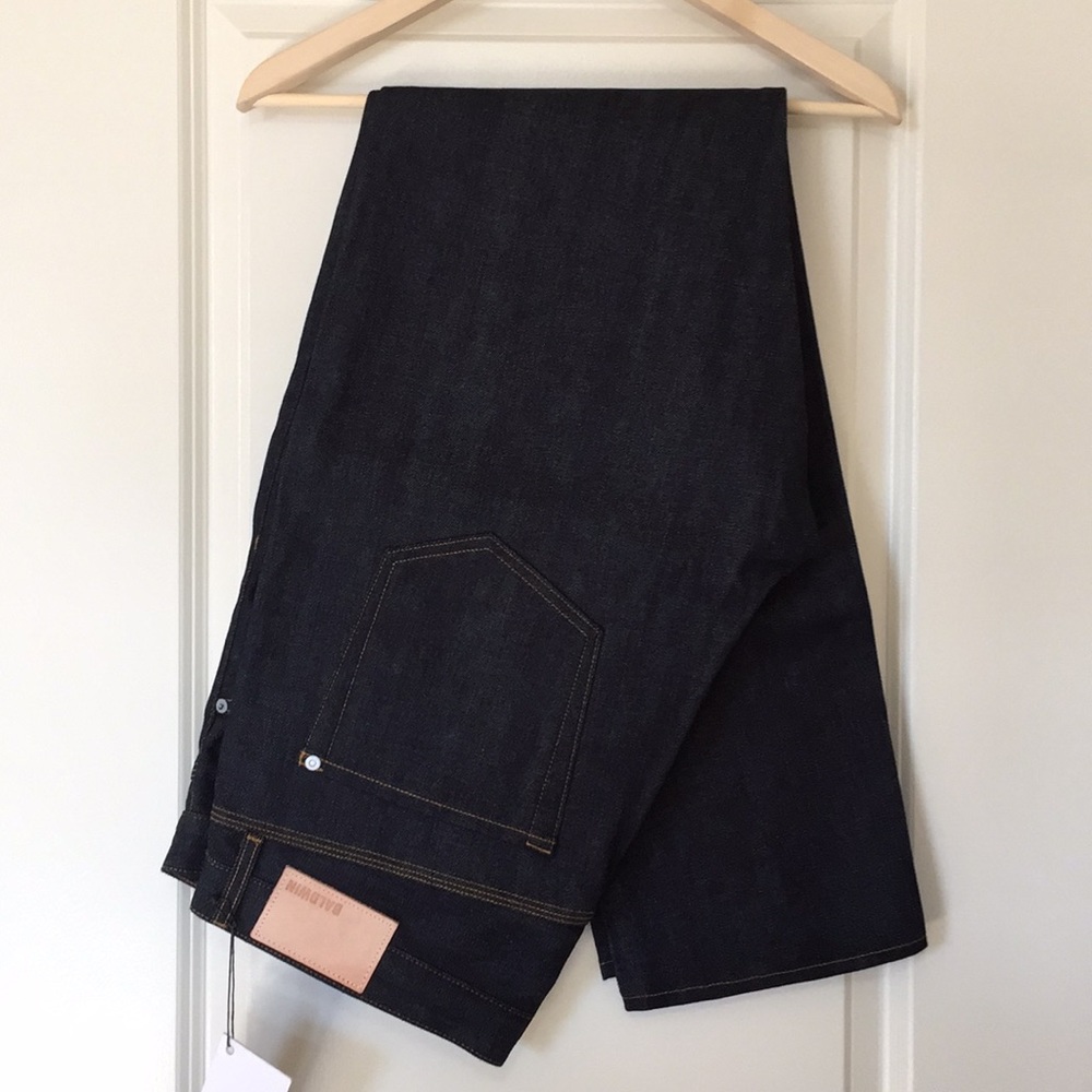 NWT BLDWN (Baldwin) Henley Raw Selvedge Denim